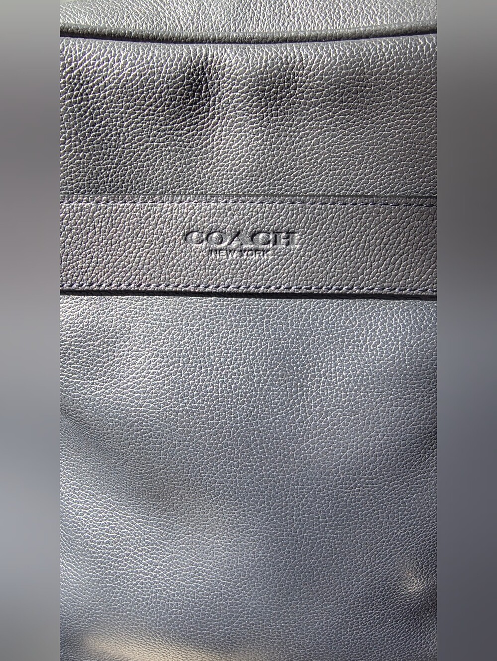 Coach Charles Flight Shoulder/Crossbody Bag, Blue Leather - Picture 3 of 11